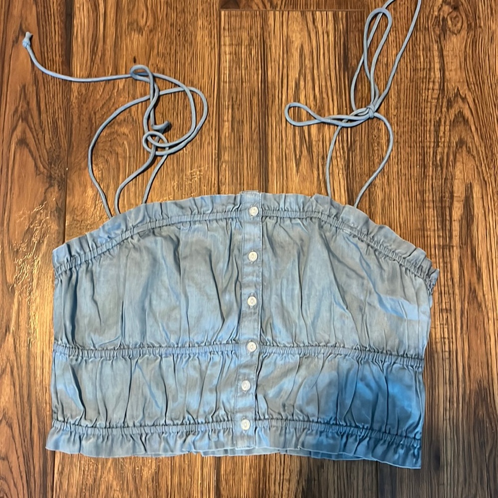 NWT denim style crop top